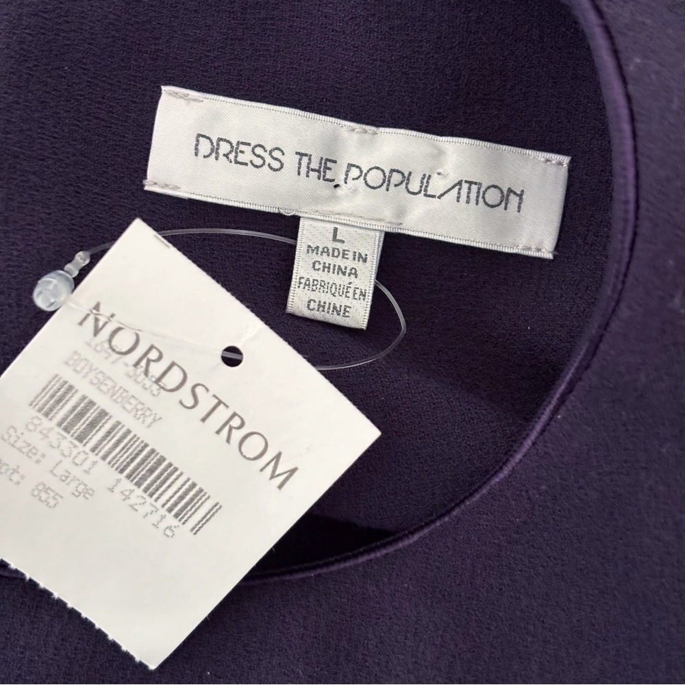 Dress The Population Naomi Twisted Front Maxi Dress Large Boysenberry NEW NWT - Picture 7 of 10
